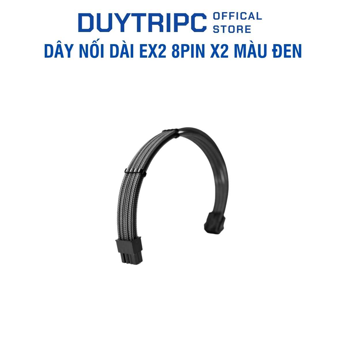 Dây Nối Dài EX2 8Pin x2 Màu Đen – Cáp Nguồn CPU/GPU Bọc Lưới Cao Cấp, Tối Ưu Đi Dây PC Gaming